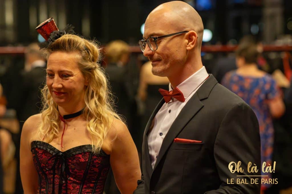 Elegant couple at soirée
