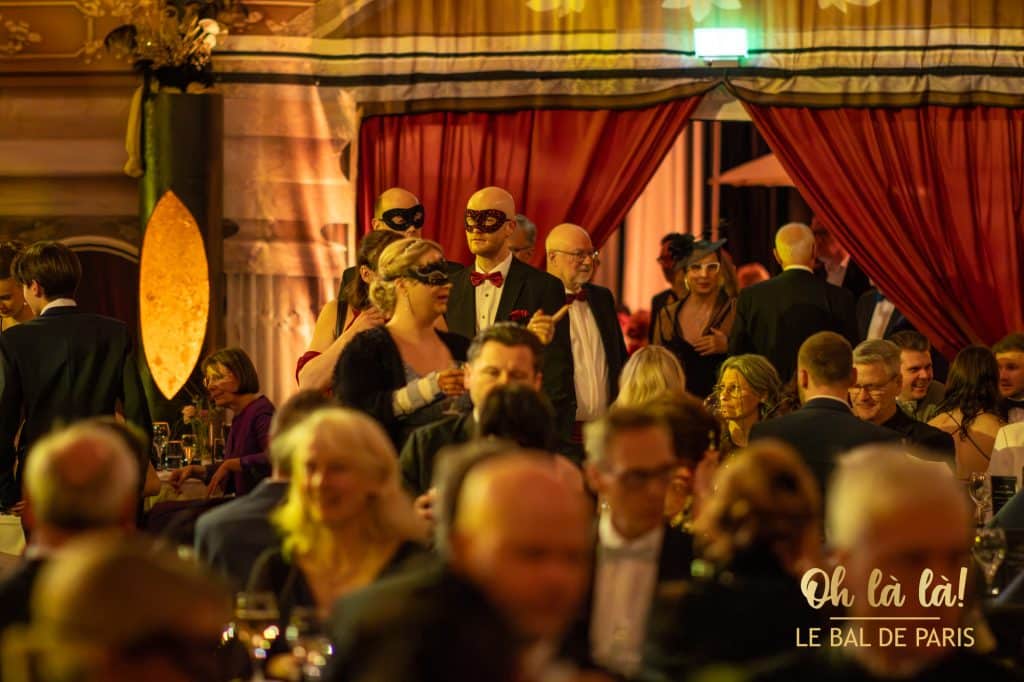 Masked people at ball