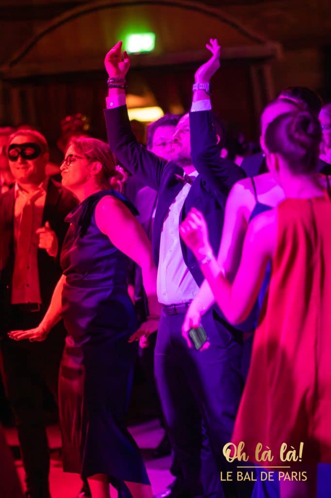 Party dancers in neon lights